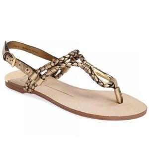 Dolce Vita Dixin Thong Gold Leather Sandals
